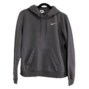 Nike Fleece Men's Size M Pullover Hoodie Gray White Logo Active Athletic 045
